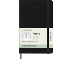 KNYGA *Kalendorius - užrašų knygutė Moleskine 18mėn, 2022/23, 13x21cm, savaitė H, kietu viršeliu, juodos spalvos