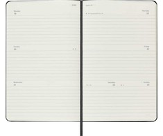 KNYGA *Kalendorius - užrašų knygutė Moleskine 18mėn, 2022/23, 13x21cm, savaitė H, kietu viršeliu, juodos spalvos