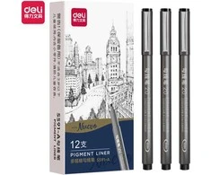 *Kaligrafinis rašiklis, kirstas galiukas DELI Pigment 20 mm juodas