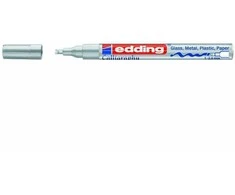 Kaligrafinis žymeklis Edding 753, lako pagrindu, kirstu galiuku, 1-2,5mm, sidabrinės spalvos