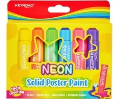 Pbs Connect Kietos dažų lazdelės Keyroad, neoninės, 6 spalvos