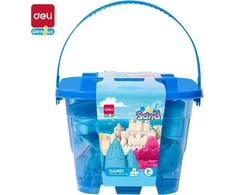 Kinetinis smėlis DELI, 0.5kg, + 6 formelės, mėlynos spalvos