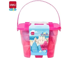 Kinetinis smėlis DELI, 0.5kg, + 6 formelės, rožinės spalvos