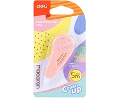 Korektūros juostelė Deli Macaron, 5 mm x 5 m įvairių spalvų