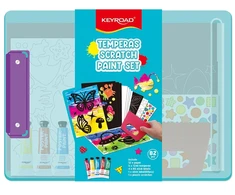 Keyroad kūrybos rinkinys „Temperas Scratch Paint“, daugiaspalvis dėžutėje