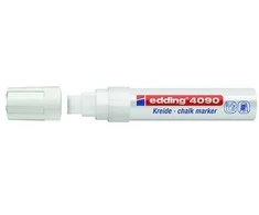 Kreidinis žymeklis Edding 4090, kirstu galiuku, 4-15mm,baltos spalvos