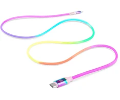 Laidas REAL-EL MFI PD USB Type C – Lightning Rainbow 1m, vaivorykštės spalvos