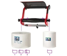 Laikiklis pramoniniam popieriui Tork Performance Wall Stand W1 (652108), pakabinamas, raudonos/juodos spalvos, metalinis
