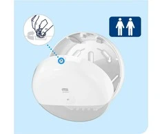 Tualetinių servetėlių laikiklis TORK SmartOne Mini T9, baltas, 1 vnt. 681000