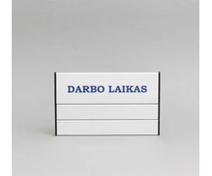 Lentelė informacinė 7.1 Darbo laikas vienpusė, su keičiama informacija, 125x200mm