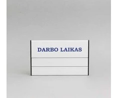 Lentelė informacinė 7.1 Darbo laikas vienpusė, su keičiama informacija, 125x200mm