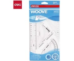 Liniuočių rinkinys DELI Woove 20 cm, 4 vnt., skaidrios
