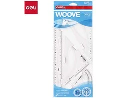 Liniuočių rinkinys DELI Woove 30 cm, 4 vnt., skaidrios
