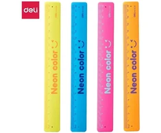 Liniuotė DELI E6206, 18cm, įvairių spalvų