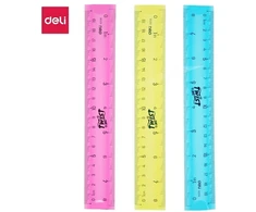 Liniuotė DELI E6208 20cm, įvairių spalvų