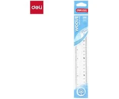 Liniuotė DELI Woove 20 cm, skaidri
