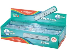 Liniuotė Keyroad 20cm, plastikinė, skaidri