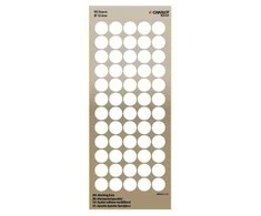 Lipdukai Charlot, apvalūs, Ø12mm, 60vnt pakuotėje, baltos spalvos