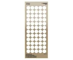 Lipdukai Charlot, apvalūs, Ø12mm, 60vnt pakuotėje, baltos spalvos