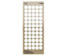 Lipdukai Charlot, apvalūs, Ø12mm, 60vnt pakuotėje, baltos spalvos