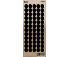 Lipdukai Charlot, apvalūs, Ø12mm, 60vnt pakuotėje, juodos spalvos