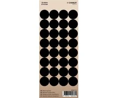 Lipdukai Charlot, apvalūs, Ø18mm, 32vnt pakuotėje, juodos spalvos