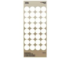 Lipdukai Charlot, apvalūs, Ø18mm, 32vnt pakuotėje, baltos spalvos