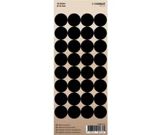 Lipdukai Charlot, apvalūs, Ø18mm, 32vnt pakuotėje, juodos spalvos