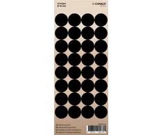 Lipdukai Charlot, apvalūs, Ø18mm, 32vnt pakuotėje, juodos spalvos