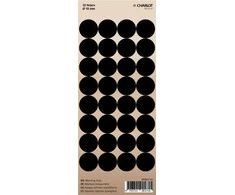 Lipdukai Charlot, apvalūs, Ø18mm, 32vnt pakuotėje, juodos spalvos