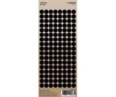 Lipdukai Charlot, apvalūs, Ø8mm, 136vnt pakuotėje, juodos spalvos