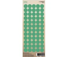 Lipdukai žymėjimui Charlot, Ø12mm, 60 vnt lape, žalios spalvos