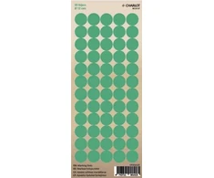 Lipdukai žymėjimui Charlot, Ø12mm, 60 vnt lape, žalios spalvos