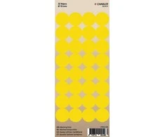 Lipdukai žymėjimui Charlot, Ø18mm, 32 vnt lape, geltonos spalvos