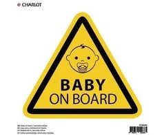 Lipdukas Charlot 150x150mm, Baby on board, (anglų kalba)