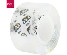 Lipni juosta DELI dvipusė 25,4 mm x 1,5 m skaidri