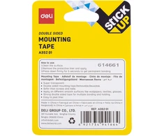 Lipni juosta DELI dvipusė 25,4 mm x 1,5 m skaidri