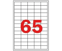 Lipnios etiketės Apli, A4, 38x21.2mm, nuimamos, 65 etiketės lape, 100 lapų, baltos spalvos