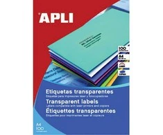 *Lipnios etiketės Apli, A4, 48.5x25.4mm, 44 etiketės lape, matinės, 20 lapų, skaidrios