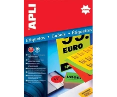 Lipnios etiketės Apli, A4, 91,1x67,7mm , 8 etiketės lape, 20 lapų, neoninės oranžinės spalvos