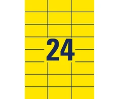 Lipnios etiketės Avery Zweckform, A4, 70x37mm, 100 lapų, 24 etiketės lape, geltonos spalvos