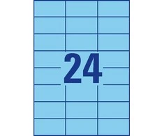 Lipnios etiketės Avery Zweckform, A4, 70x37mm, 100 lapų, 24 etiketės lape, mėlynos spalvos