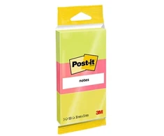 Lipnūs lapeliai 3M Post-it® 38mmx51mm, 3 vnt. po 100 lapelių, neoninės spalvos