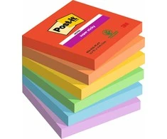 Lipnūs lapeliai 3M Post-it® Super Sticky Playful 76mmx76mm, 6vnt. po 90 lapelių