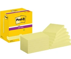 Lipnūs lapeliai 3M Post-it® Super Sticky 76mmx127mm 12vnt. po 90 lapelių, geltonos spalvos