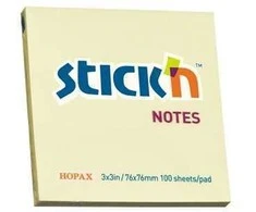 Stickxb4N Lipnūs lapeliai Stick´N 21007, 76x76mm, 100 lapelių, geltonos spalvos