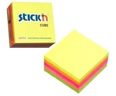 Stickxb4N Lipnūs lapeliai Stick´N 21012, 76x76mm, 400 lapelių, įvairių ryškių spalvų