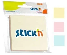 Lipnūs lapeliai Stick´N 21092, 76x76mm, 3x50 lapelių, 3 pastelinės spalvos, blisteryje