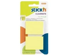 *Lipnūs lapeliai Stick´N 21099, 38x51mm, 2 spalvos po 50vnt, skaidrūs, geltonos spalvos, blisteryje