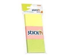 Lipnūs lapeliai Stick´N 21126, 38x51mm, 3x100 lapelių, 3 neoninės spalvos, blisteryje